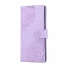 For OPPO A79 5G Rose Flower Embossed 3-Card Slots Leather Phone Case(Purple) - 2