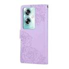For OPPO A79 5G Rose Flower Embossed 3-Card Slots Leather Phone Case(Purple) - 3