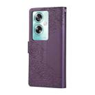 For OPPO A79 5G Rose Flower Embossed 3-Card Slots Leather Phone Case(Deep Purple) - 3