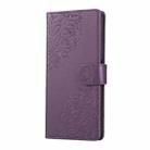 For OPPO A1 5G / A98 5G Rose Flower Embossed 3-Card Slots Leather Phone Case(Deep Purple) - 2