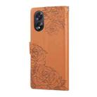 For OPPO A1 Pro Rose Flower Embossed 3-Card Slots Leather Phone Case(Brown) - 3