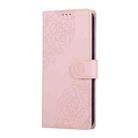 For OPPO A1 Pro Rose Flower Embossed 3-Card Slots Leather Phone Case(Pink) - 2