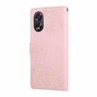 For OPPO A1 Pro Rose Flower Embossed 3-Card Slots Leather Phone Case(Pink) - 3