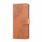 For OPPO Reno8 Pro 5G Rose Flower Embossed 3-Card Slots Leather Phone Case(Brown) - 2