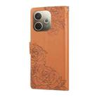 For OPPO A5 Pro 5G Global Rose Flower Embossed 3-Card Slots Leather Phone Case(Brown) - 3