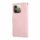 For OPPO A5 Pro 5G Global Rose Flower Embossed 3-Card Slots Leather Phone Case(Pink) - 3