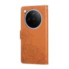 For OPPO Find X8 5G Rose Flower Embossed 3-Card Slots Leather Phone Case(Brown) - 3