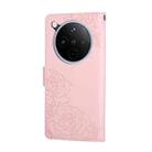 For OPPO Find X8 5G Rose Flower Embossed 3-Card Slots Leather Phone Case(Pink) - 3
