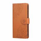 For OPPO Find X8 Pro 5G Rose Flower Embossed 3-Card Slots Leather Phone Case(Brown) - 2