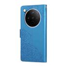 For OPPO Find X8 Pro 5G Rose Flower Embossed 3-Card Slots Leather Phone Case(Blue) - 3