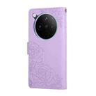 For OPPO Find X8 Pro 5G Rose Flower Embossed 3-Card Slots Leather Phone Case(Purple) - 3