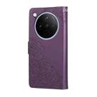 For OPPO Find X8 Pro 5G Rose Flower Embossed 3-Card Slots Leather Phone Case(Deep Purple) - 3
