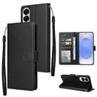 For Samsung Galaxy S25 Edge 5G 3-Card Slots Multifunctional Leather Phone Case(Black) - 1