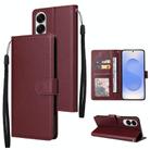For Samsung Galaxy S25 Edge 5G 3-Card Slots Multifunctional Leather Phone Case(Wine Red) - 1