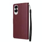 For Samsung Galaxy S25 Edge 5G 3-Card Slots Multifunctional Leather Phone Case(Wine Red) - 3
