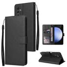 For Samsung Galaxy S25 FE 5G 3-Card Slots Multifunctional Leather Phone Case(Black) - 1