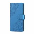 For Google Pixel 8 Rose Flower Embossed 3-Card Slots Leather Phone Case(Blue) - 2