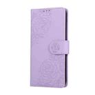 For Google Pixel 10 / 10 Pro Rose Flower Embossed 3-Card Slots Leather Phone Case(Purple) - 2