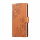 For Google Pixel 10 Pro XL Rose Flower Embossed 3-Card Slots Leather Phone Case(Brown) - 2