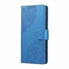 For Google Pixel 10 Pro XL Rose Flower Embossed 3-Card Slots Leather Phone Case(Blue) - 2