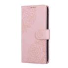For Google Pixel 10 Pro XL Rose Flower Embossed 3-Card Slots Leather Phone Case(Pink) - 2