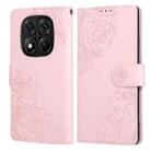 For Redmi Note 14 Pro 4G Rose Flower Embossed 3-Card Slots Leather Phone Case(Pink) - 2
