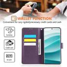 For Redmi Note 14 Pro 4G Rose Flower Embossed 3-Card Slots Leather Phone Case(Deep Purple) - 3