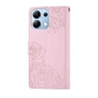 For Redmi Note 13 Pro 4G Rose Flower Embossed 3-Card Slots Leather Phone Case(Pink) - 3