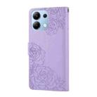 For Redmi Note 13 Pro 4G Rose Flower Embossed 3-Card Slots Leather Phone Case(Purple) - 3
