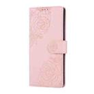 For Redmi Note 13R Pro Rose Flower Embossed 3-Card Slots Leather Phone Case(Pink) - 2