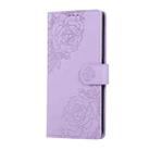 For Redmi Note 13R Pro Rose Flower Embossed 3-Card Slots Leather Phone Case(Purple) - 2