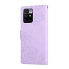 For Redmi 10 4G Rose Flower Embossed 3-Card Slots Leather Phone Case(Purple) - 3