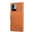 For Redmi Note 10 5G / Poco M3 Pro Rose Flower Embossed 3-Card Slots Leather Phone Case(Brown) - 3