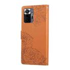 For Redmi Note 10 Pro / 10 Pro Max Rose Flower Embossed 3-Card Slots Leather Phone Case(Brown) - 3