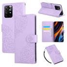 For Redmi Note 11S / 12S 4G Global Rose Flower Embossed 3-Card Slots Leather Phone Case(Purple) - 1