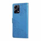 For Redmi Note 12 Pro 5G Rose Flower Embossed 3-Card Slots Leather Phone Case(Blue) - 3