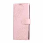 For Redmi Note 12 Pro 5G Rose Flower Embossed 3-Card Slots Leather Phone Case(Pink) - 2