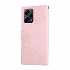 For Redmi Note 12 Pro 5G Rose Flower Embossed 3-Card Slots Leather Phone Case(Pink) - 3