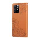 For Redmi Note 11S 5G / 11T 5G Global Rose Flower Embossed 3-Card Slots Leather Phone Case(Deep Purple) - 3