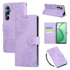 For Realme C65 4G Global Rose Flower Embossed 3-Card Slots Leather Phone Case(Purple) - 1