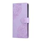 For Realme C65 4G Global Rose Flower Embossed 3-Card Slots Leather Phone Case(Purple) - 2