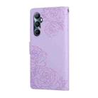 For Realme C65 4G Global Rose Flower Embossed 3-Card Slots Leather Phone Case(Purple) - 3