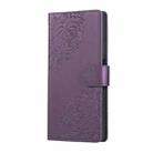 For Realme C65 4G Global Rose Flower Embossed 3-Card Slots Leather Phone Case(Deep Purple) - 2