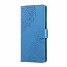 For Realme C35 4G Global Rose Flower Embossed 3-Card Slots Leather Phone Case(Blue) - 2