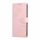 For Realme C35 4G Global Rose Flower Embossed 3-Card Slots Leather Phone Case(Pink) - 2