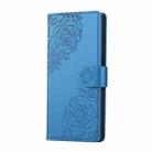 For Realme 10 Pro 5G Rose Flower Embossed 3-Card Slots Leather Phone Case(Blue) - 2