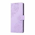 For Realme 10 Pro 5G Rose Flower Embossed 3-Card Slots Leather Phone Case(Purple) - 2
