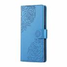For Realme 11 4G Global Rose Flower Embossed 3-Card Slots Leather Phone Case(Blue) - 2