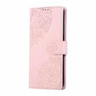 For Realme 11 4G Global Rose Flower Embossed 3-Card Slots Leather Phone Case(Pink) - 2