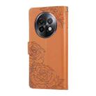 For Realme 13+ 5G Global Rose Flower Embossed 3-Card Slots Leather Phone Case(Brown) - 3